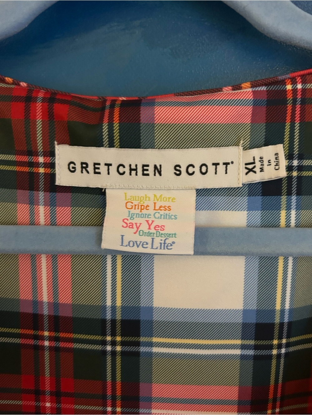 Gretchen Scott Designs vibrant. Red Plaid Dress XL - Picture 4 of 5